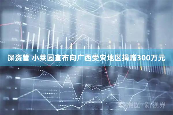 深资管 小菜园宣布向广西受灾地区捐赠300万元